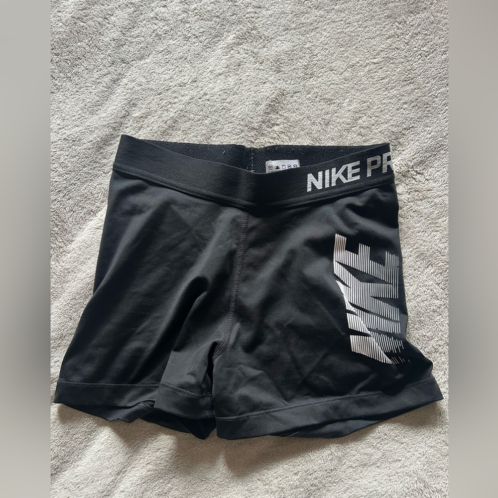 Nike Pro Black Women's Training Bike Shorts with Logo